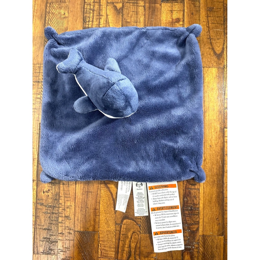 Gerber Coastal Calm Plush Whale Lovey blue security blanket unisex baby nautica